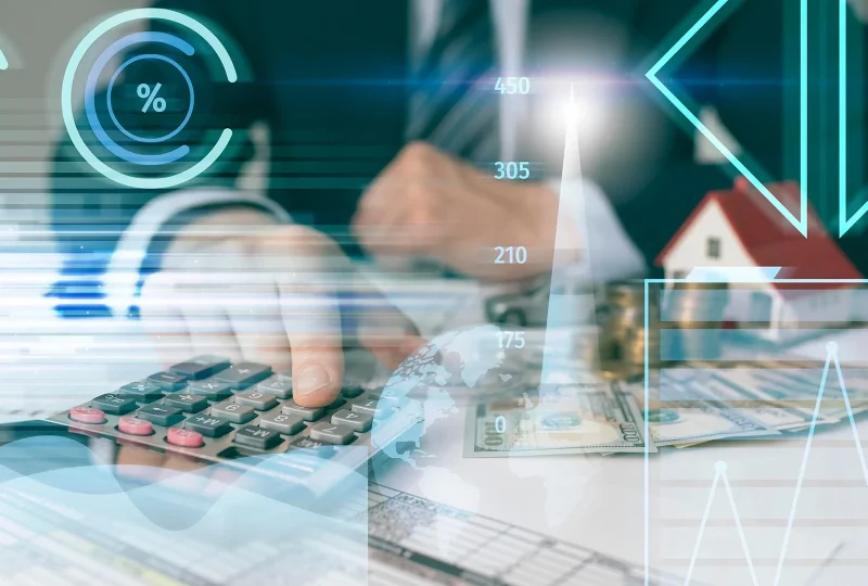 Concepto de negocio con calculadora